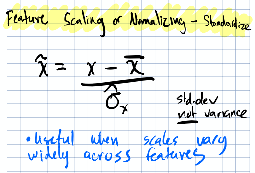Diagram: Standardization / z-score scaling