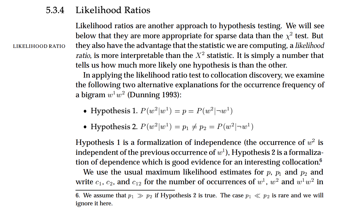 Collocation statistical tests — PMI and chi-squared approaches