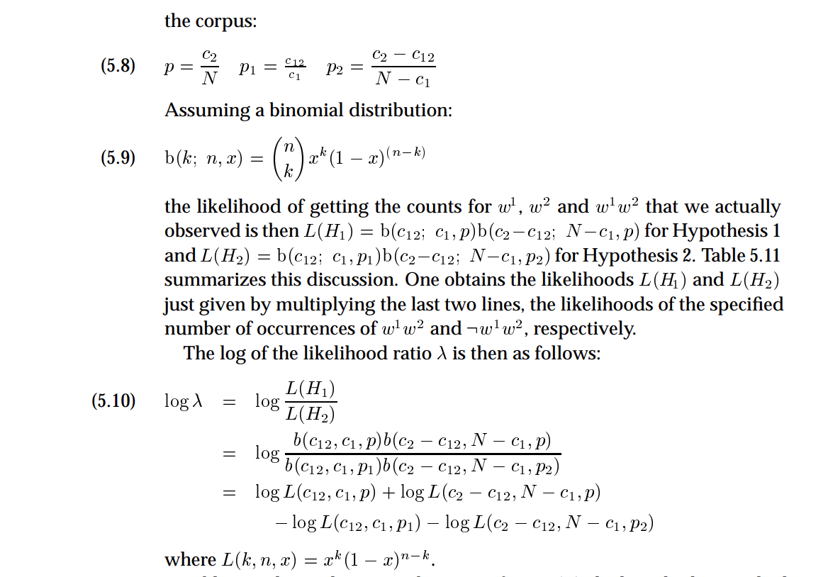 Collocation hypothesis testing framework